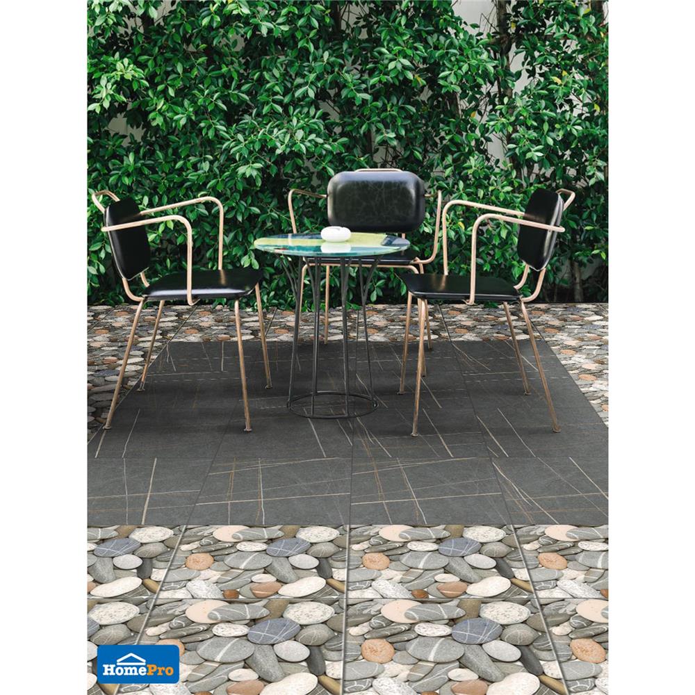 กระเบื้องพื้น 16x16 นิ้ว ภูผา โรเซีย สโตน เทา PM 0.96M2