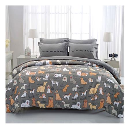 ชุดผ้าปูที่นอน 3.5 ฟุต 3 ชิ้น TULIP หมาจ๋า 60014-DLC091 GREY_0