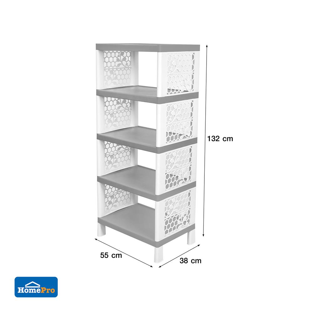ชั้นวางของ 5 ชั้น ME LIVING FLOWER 55x38x132 ซม. สีเทา