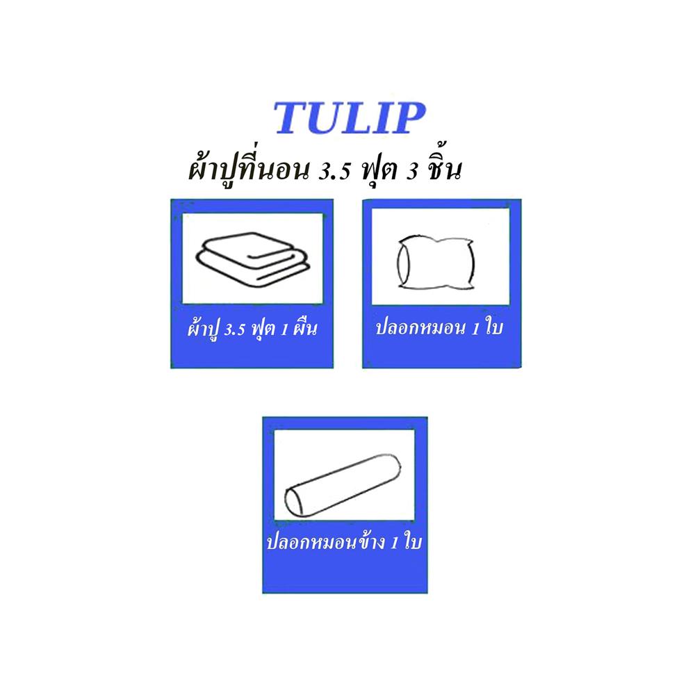 ชุดผ้าปูที่นอน 3.5 ฟุต 3 ชิ้น TULIP IN THE MOMENT 60051-DL403