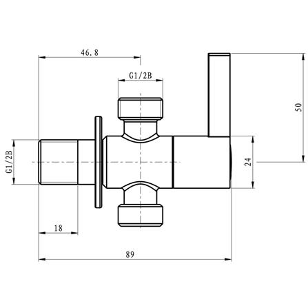 สต๊อปวาล์ว 2 ทาง NOVABATH ST-363SM สีเงิน_1