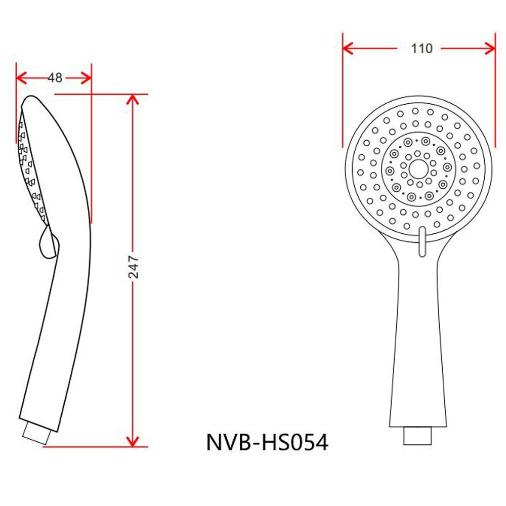 ชุดฝักบัวสายอ่อน 5 ระดับ NOVABATH NVB-HS054 สีโครม