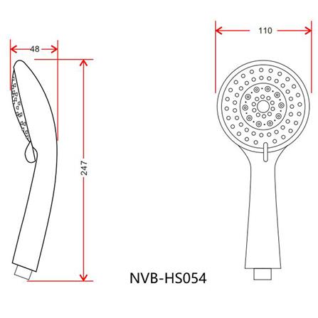 ชุดฝักบัวสายอ่อน 5 ระดับ NOVABATH NVB-HS054 สีโครม_1