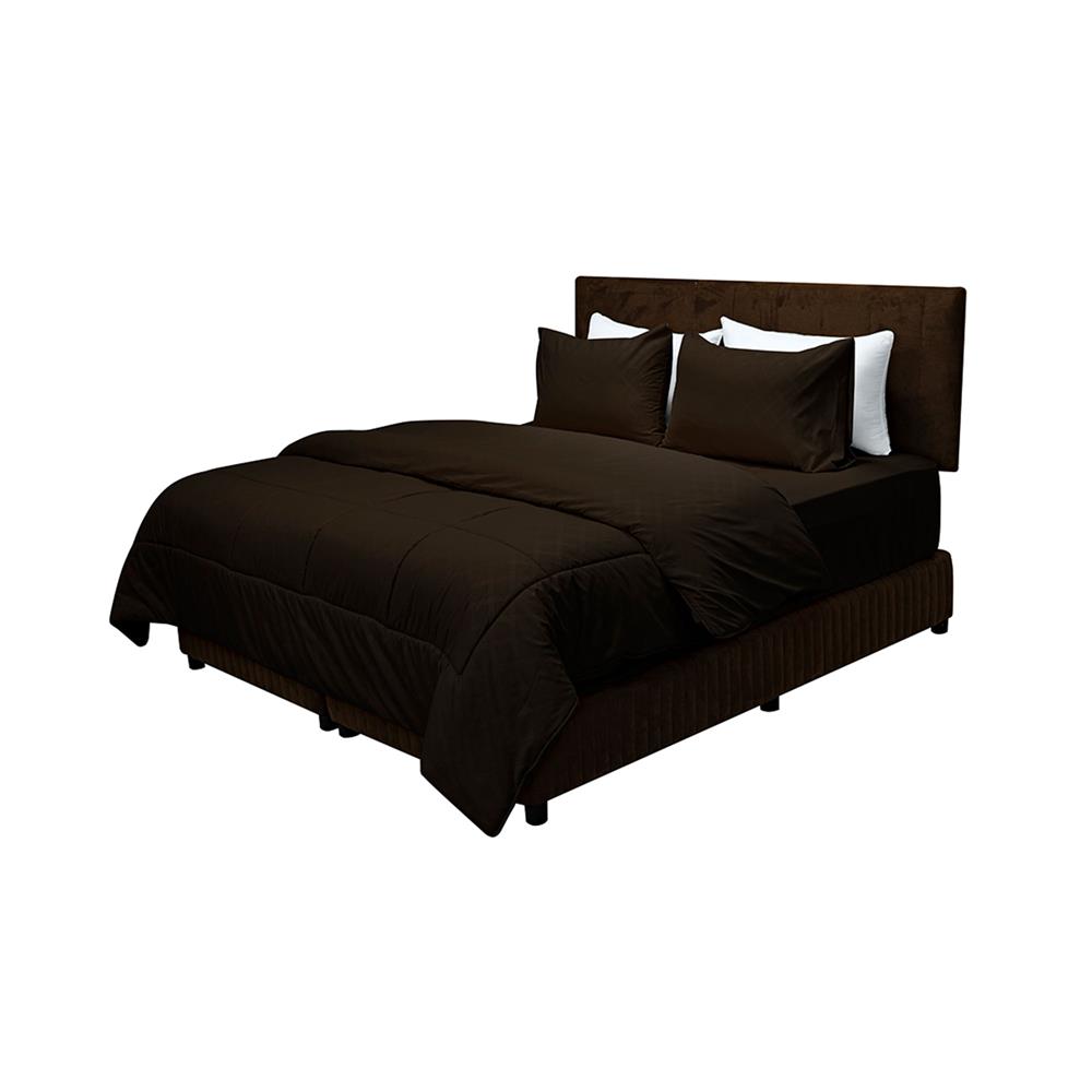 ชุดผ้าปูที่นอน 6 ฟุต 6 ชิ้น PICASSO CLASSIC STYLE ENJOY DARK BROWN