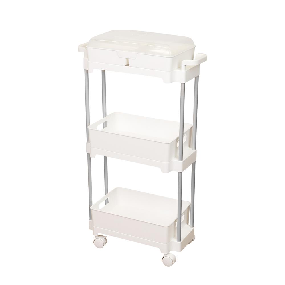 ชั้นวางของ 3 ชั้น มีล้อ KECH COMFY 45X21X80 ซม. สีขาว