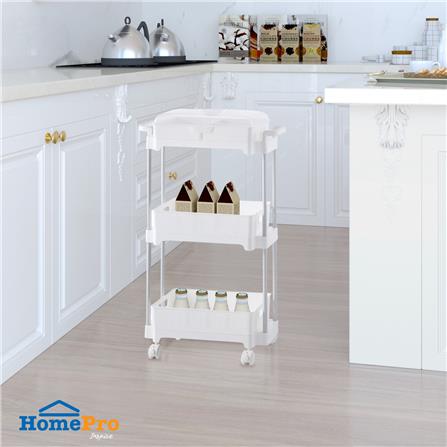 ชั้นวางของ 3 ชั้น มีล้อ KECH COMFY 45X21X80 ซม. สีขาว_5