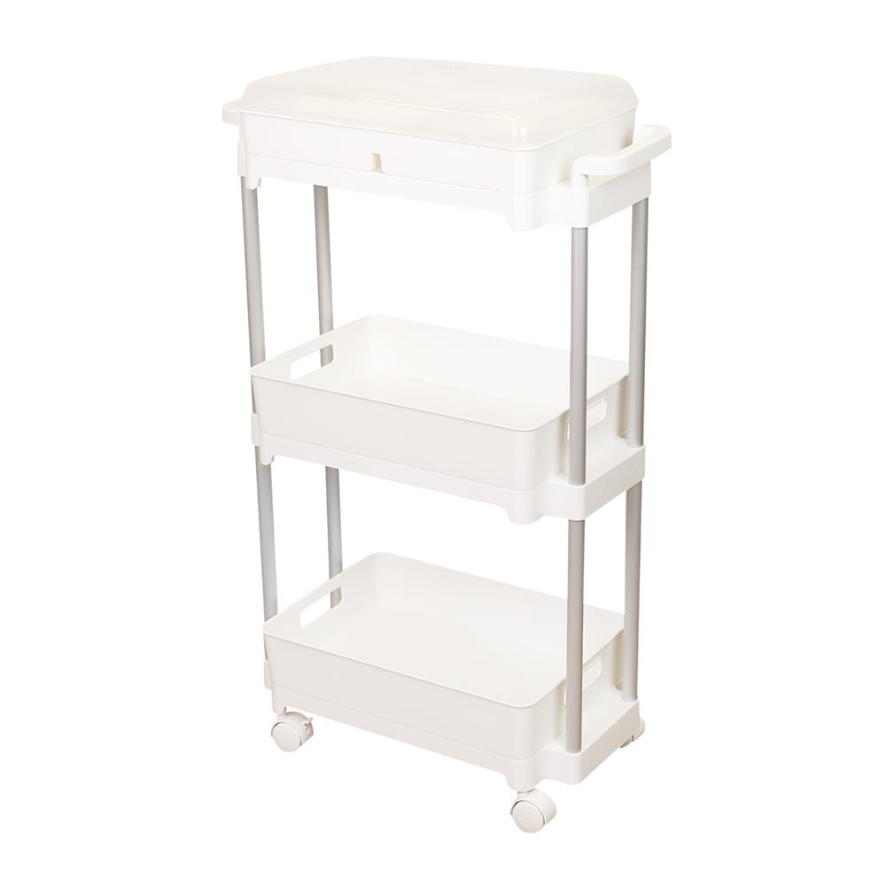 ชั้นวางของ 3 ชั้น มีล้อ KECH COMFY 52X25X83 ซม. สีขาว