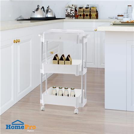 ชั้นวางของ 3 ชั้น มีล้อ KECH COMFY 52X25X83 ซม. สีขาว_5