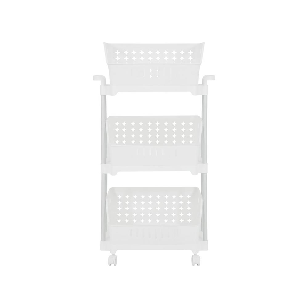 ชั้นตะกร้าวางของ 3 ชั้น มีล้อ KECH WAGON 53X29X95 ซม. สีขาว