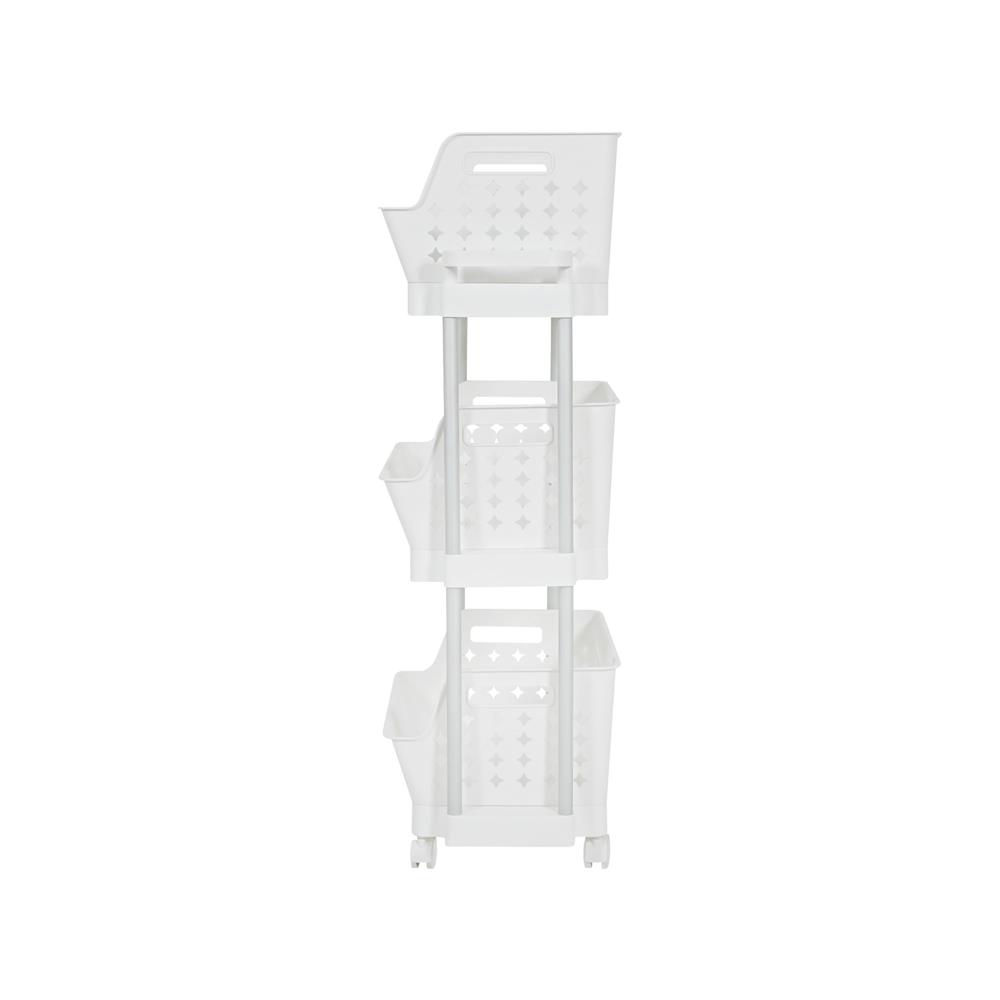 ชั้นตะกร้าวางของ 3 ชั้น มีล้อ KECH WAGON 53X29X95 ซม. สีขาว