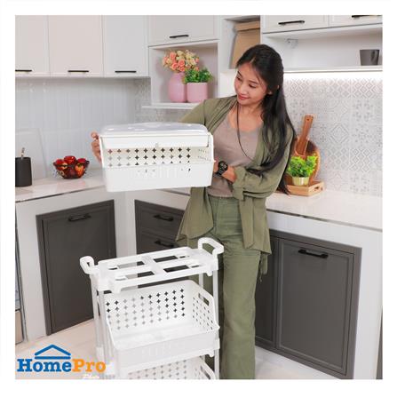 ชั้นตะกร้าวางของ 3 ชั้น มีล้อ KECH WAGON 53X29X95 ซม. สีขาว_7