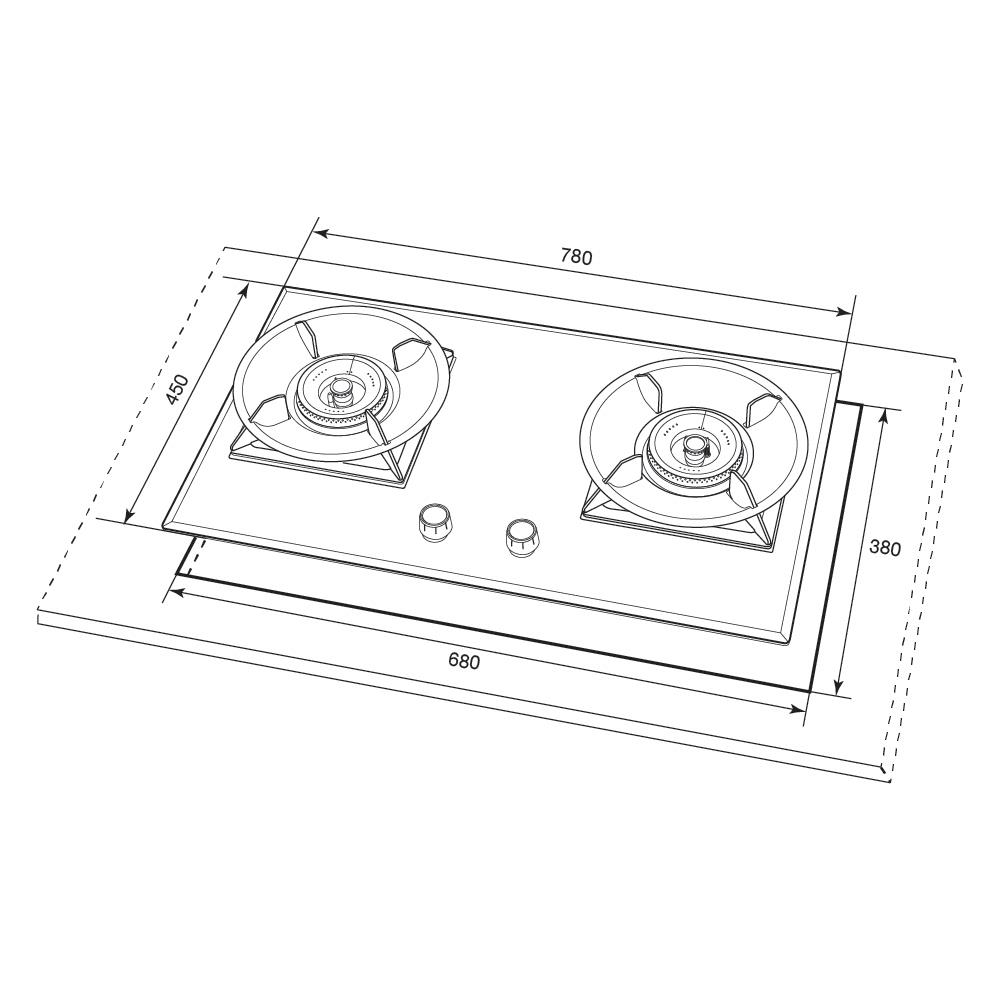 เตาฝังแก๊ส MEX V7828MHR 78 ซม.