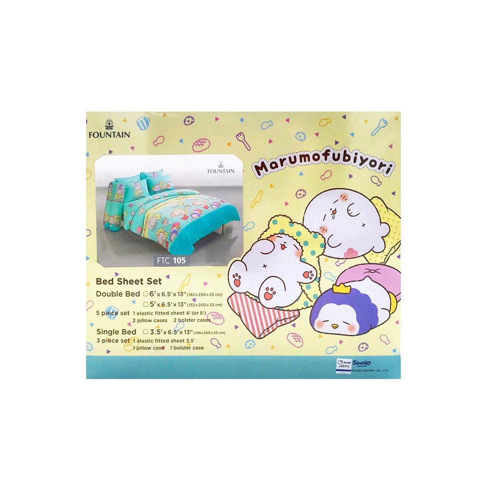 ชุดผ้าปูที่นอน 6 ฟุต 5 ชิ้น FOUNTAIN MARUMOFUBIYORI FTC105
