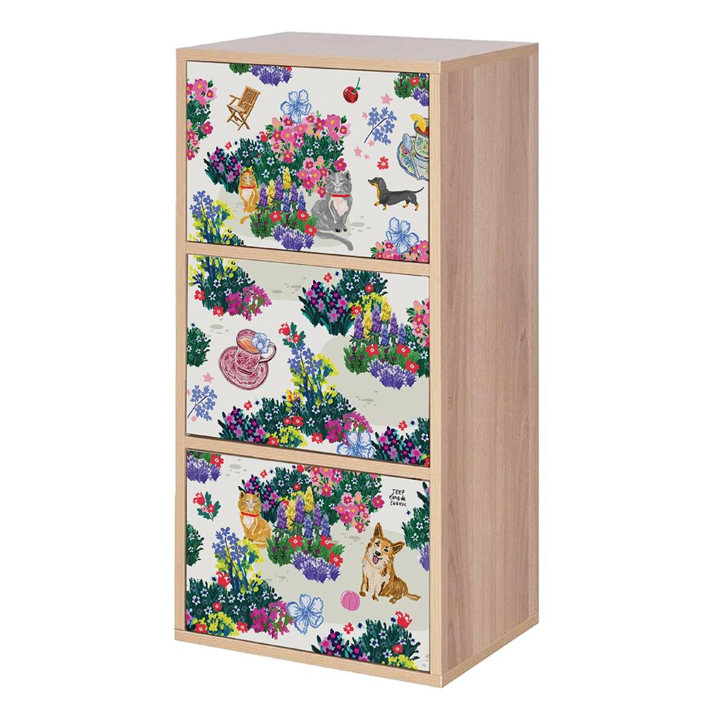 ตู้ 3 บานเปิด FURDINI ลาย JEEP 40x30 ซม. สีไวท์โอ๊ค_0