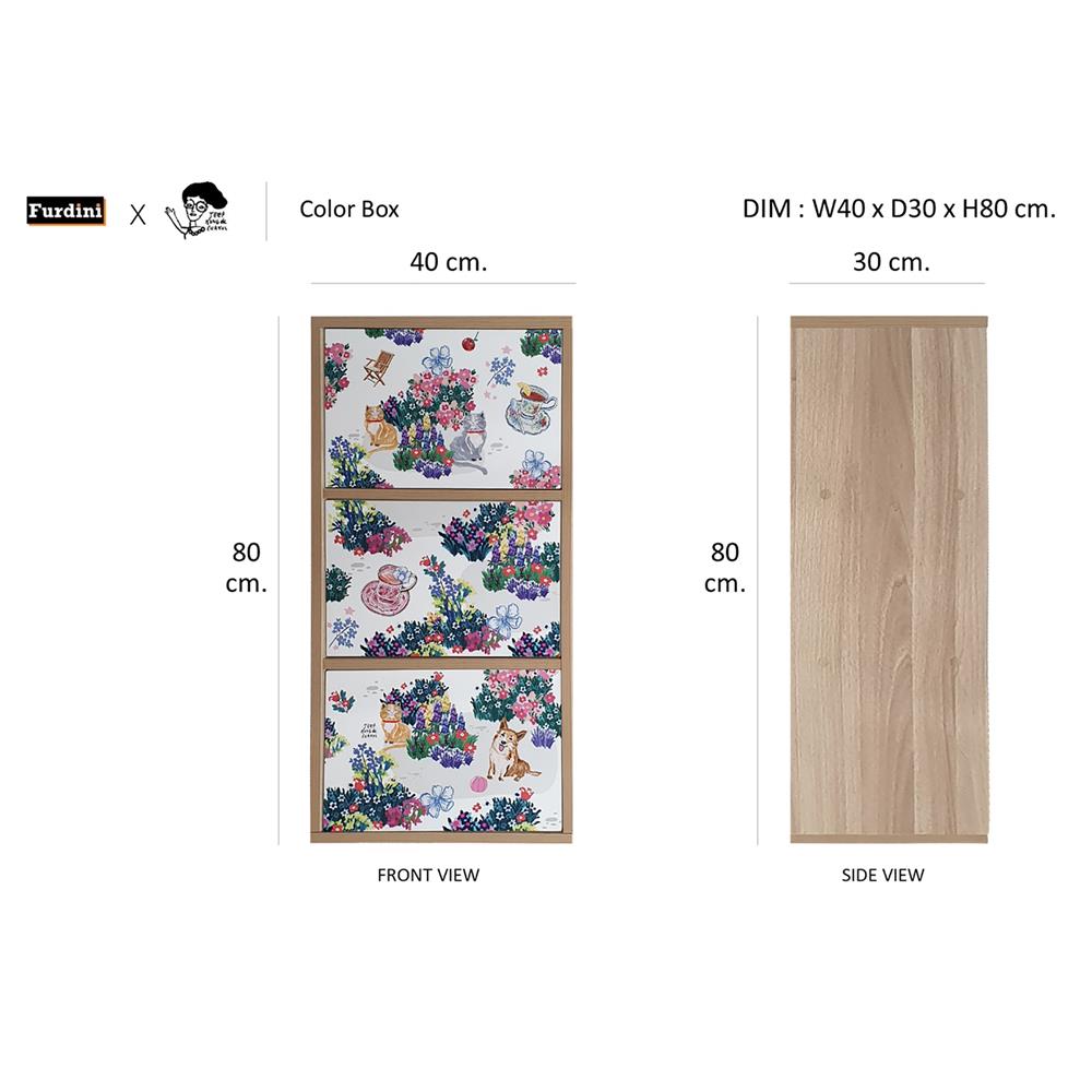 ตู้ 3 บานเปิด FURDINI ลาย JEEP 40x30 ซม. สีไวท์โอ๊ค