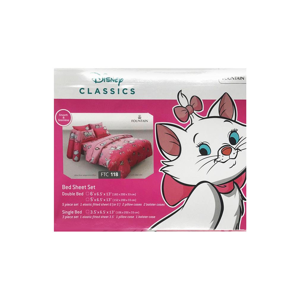 ชุดผ้าปูที่นอน 6 ฟุต 5 ชิ้น FOUNTAIN MARIE FTC118