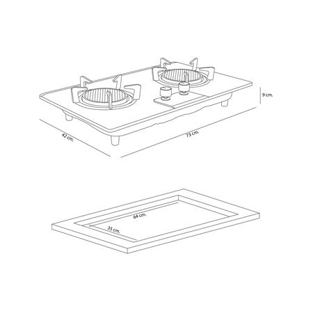 เตาฝังแก๊ส DYNA HOME  DF-1022-S 73 ซม._2