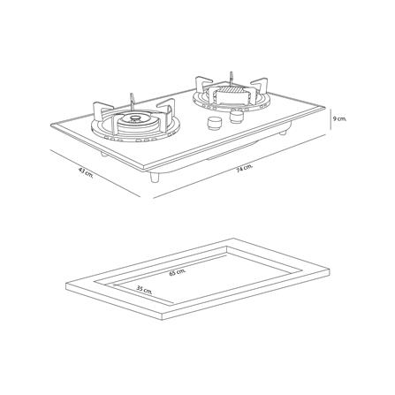 เตาฝังแก๊ส DYNA HOME DF-922 74 ซม._2