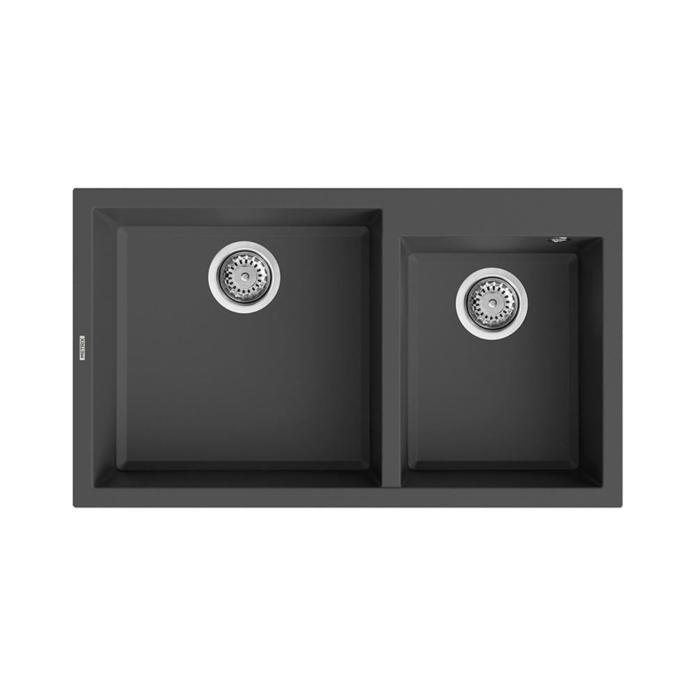ซิงค์ฝัง 2 หลุม METRIX NES20BL สีดำ