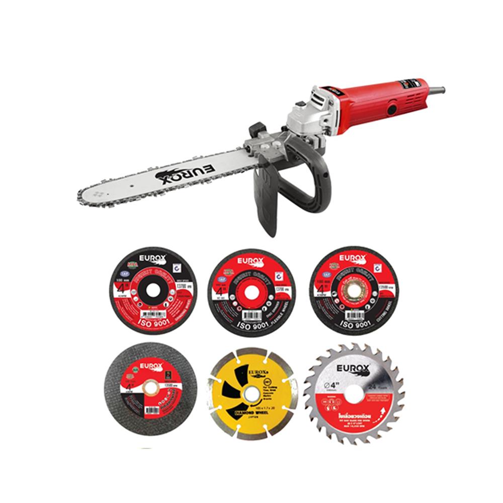 เครื่องเจียร พร้อมบาร์โซ่ EUROX 953Z 4 นิ้ว 650 วัตต์