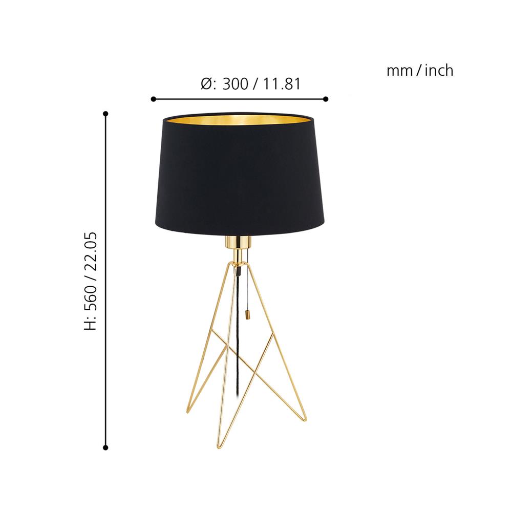 ไฟตั้งโต๊ะ EGLO MD CAMPORALE สีดำ/ทอง