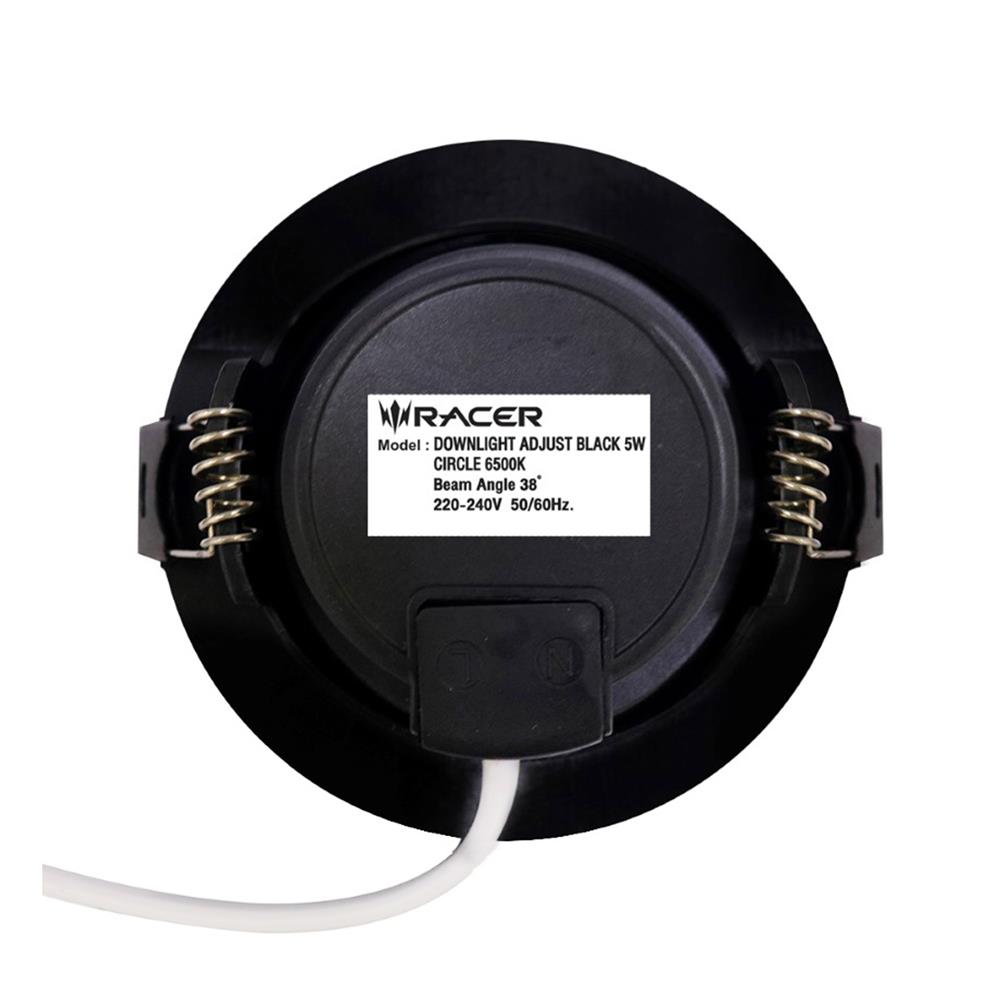 ดาวน์ไลท์ LED RACER ADJUST 3.5 นิ้ว 5 วัตต์ DAYLIGHT สีดำ