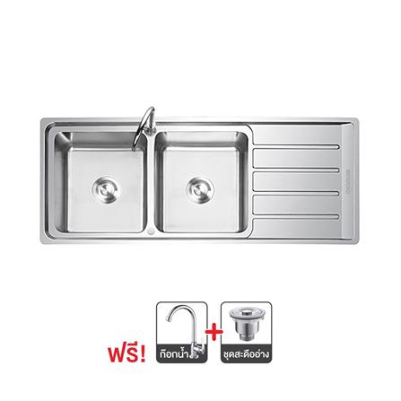 ซิงค์ฝัง 2 หลุม 1 ที่พัก PARNO PAR-AP-12050 เงิน_0