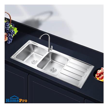 ซิงค์ฝัง 2 หลุม 1 ที่พัก PARNO PAR-AP-12050 เงิน_2