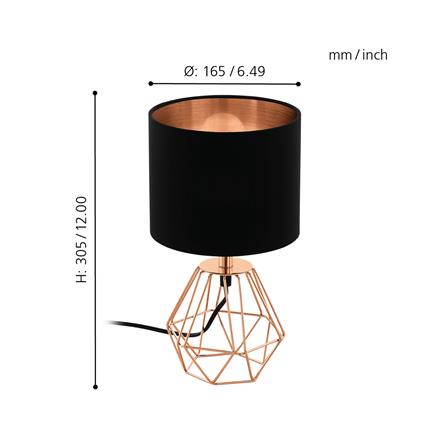 ไฟตั้งโต๊ะ EGLO MD CARLTON 2 สีดำ/ทองแดง_3