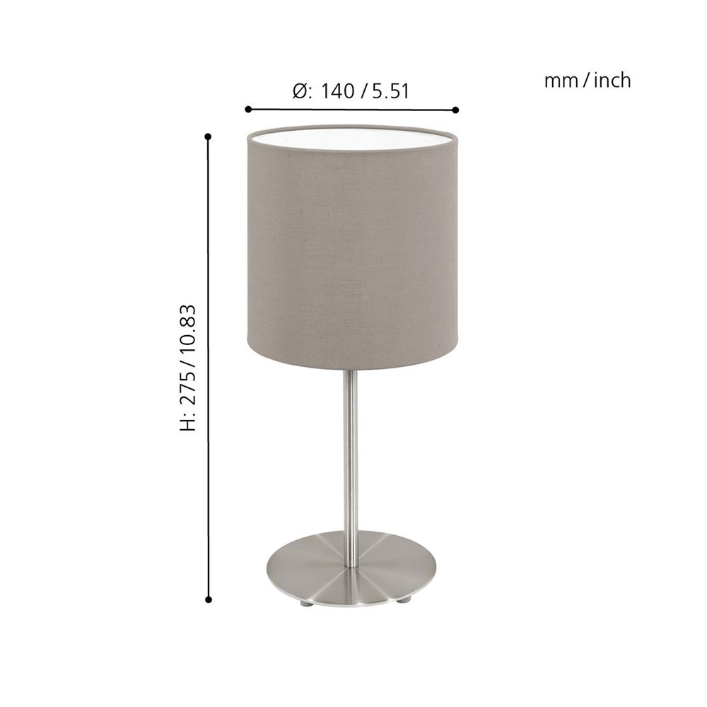 ไฟตั้งโต๊ะ EGLO MD PASTERI สีน้ำตาลเทา/เงิน