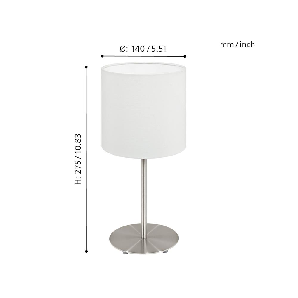 ไฟตั้งโต๊ะ EGLO MD PASTERI สีขาว/เงิน