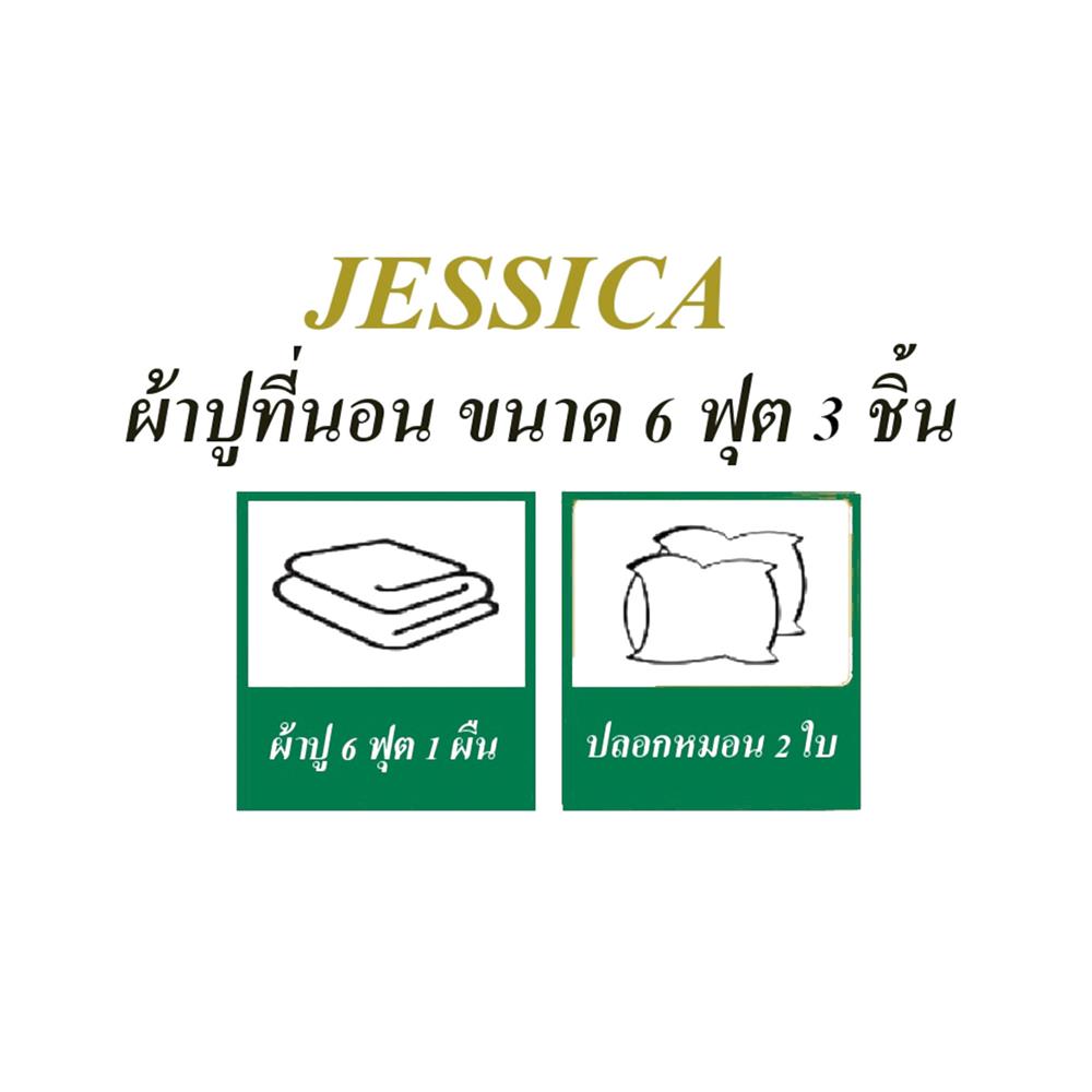 ชุดผ้าปูที่นอน 6 ฟุต 3 ชิ้น JESSICA SILKSHINE 20137-QS743