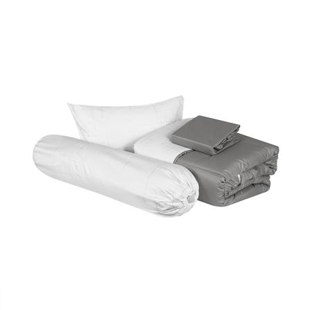 ชุดผ้าปูที่นอน 3.5 ฟุต 4 ชิ้น HOME LIVING STYLE CROSSING สีขาว/เทา_2