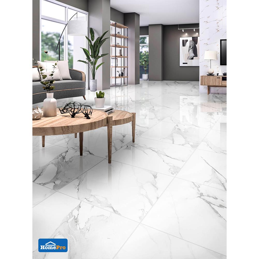 กระเบื้องพื้นพอร์ซเลน 80x80 ซม. TARA เซนิซ่า ขาว A 1.92M2
