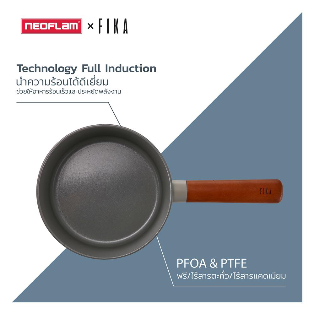 หม้อทรงสูงพร้อมฝา 22 ซม. NEOFLAM FIKA RESERVE FULL INDUCTION MIDNIGHT GREEN