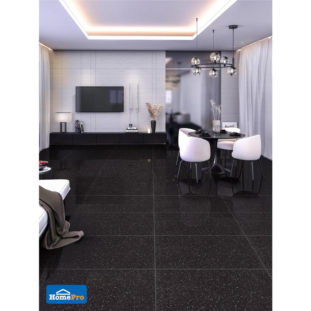 กระเบื้องพื้นพอร์ซเลน 60x120 ซม. TARA แกแล็คซี่ ดำ 1.44 ตร.ม.