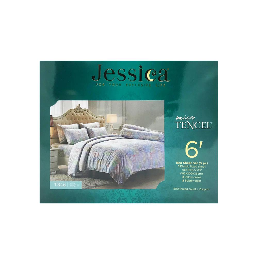 ชุดผ้าปูที่นอน 6 ฟุต 5 ชิ้น JESSICA TENCEL 20164-T846