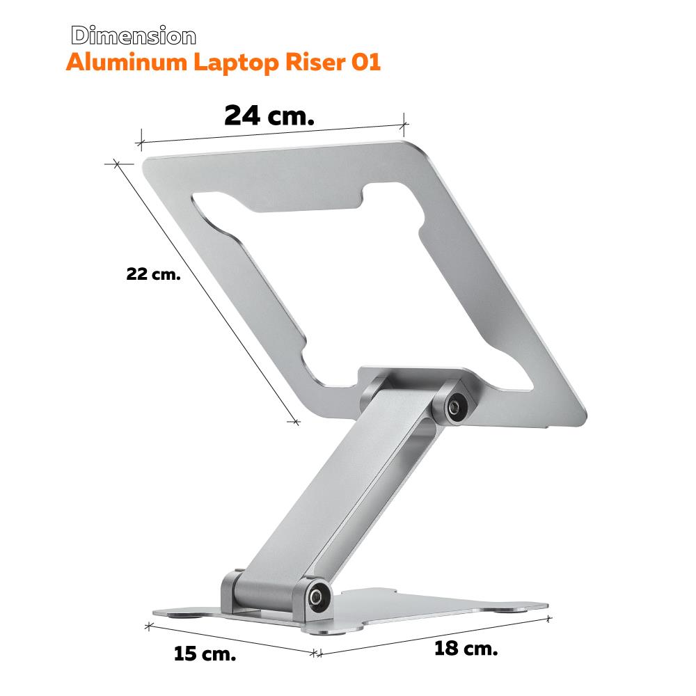 แท่นวางโน้ตบุ๊ก ERGOTREND ALUMINUM LAPTOP RISER 01 สีเงิน