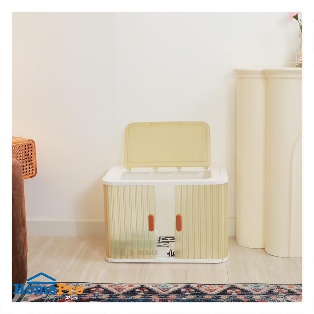 กล่องบานสไลด์ STACKO MEET 60x37x40 ซม. สีขาว/น้ำตาล