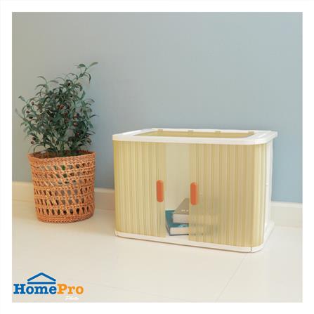 กล่องบานสไลด์ STACKO MEET 60x37x40 ซม. สีขาว/น้ำตาล_4