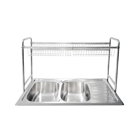 ซิงค์ขาตั้ง 2 หลุม 1 ที่พัก DYNA HOME DH10545GB สีเงิน_3