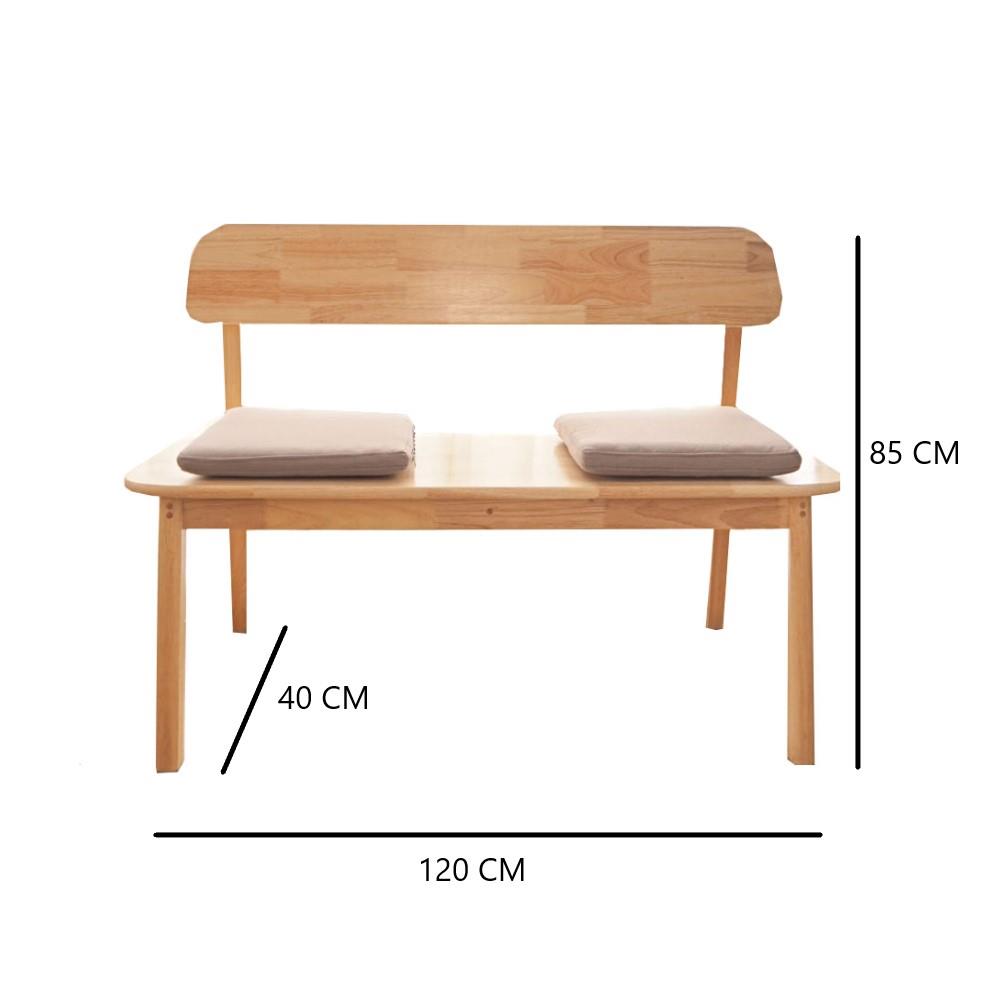 ชุดโต๊ะอาหาร 4 ที่นั่ง BAAN FURNITURE GASTON BENCH SET 150 ซม. สีไม้ธรรมชาติ