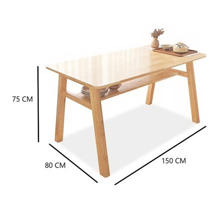 ชุดโต๊ะอาหาร 4 ที่นั่ง BAAN FURNITURE GASTON BENCH SET 150 ซม. สีไม้ธรรมชาติ_8