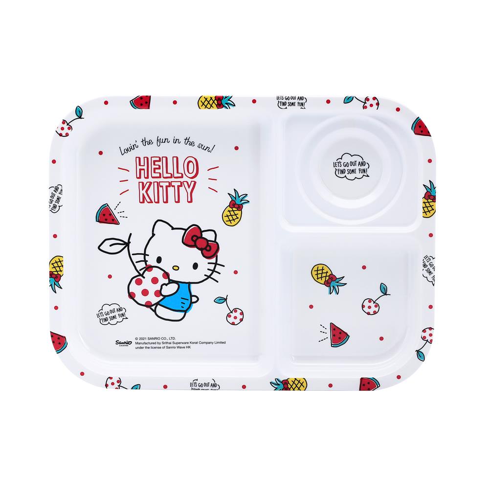 ถาดหลุมเมลามีน 10.5" SUPERWARE KITTY SUMMER FRUITS
