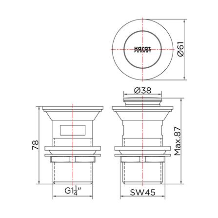 สะดืออ่างล้างหน้าแบบกด KARAT FAUCET KA-01-254-50_1
