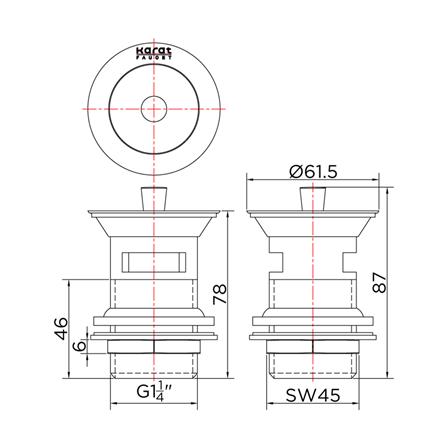 สะดืออ่างล้างหน้าดึงล็อค KARAT FAUCET KA-02-234-50_1