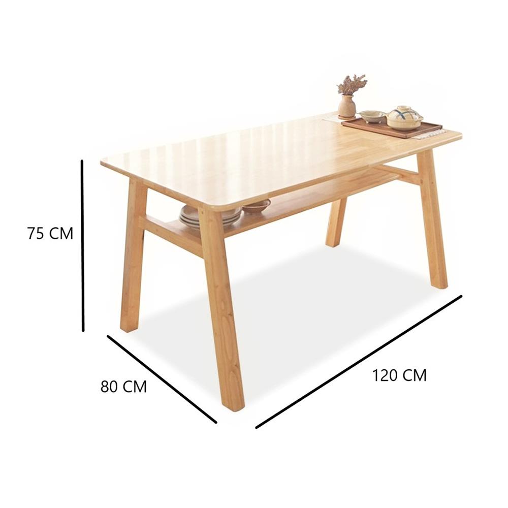 ชุดโต๊ะอาหาร 4 ที่นั่ง BAAN FURNITURE GASTON BENCH SET 120 ซม. สีไม้ธรรมชาติ