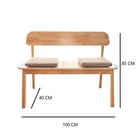ชุดโต๊ะอาหาร 4 ที่นั่ง BAAN FURNITURE GASTON BENCH SET 120 ซม. สีไม้ธรรมชาติ_9