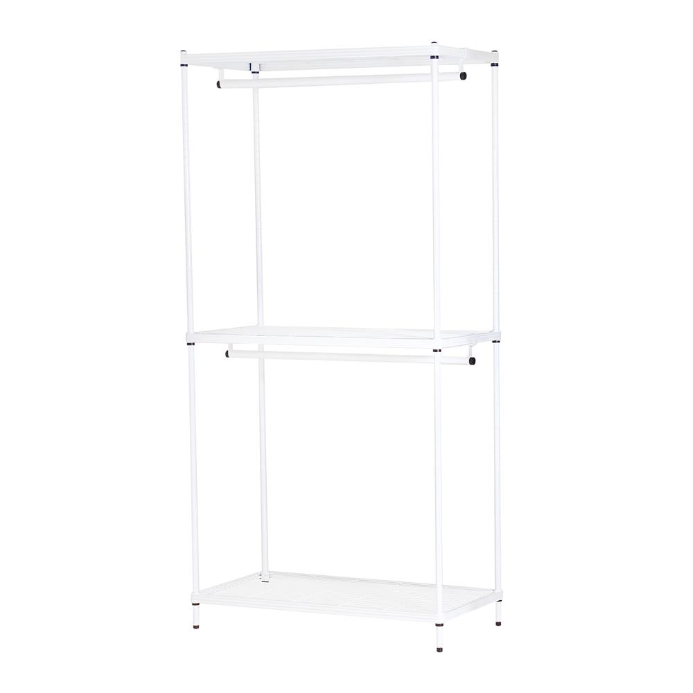 ตู้เสื้อผ้าราวแขวนชั้นวาง PLIM 1แถม1 สีขาว