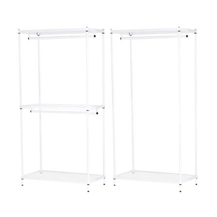 ตู้เสื้อผ้าราวแขวนชั้นวาง PLIM 1แถม1 สีขาว_0